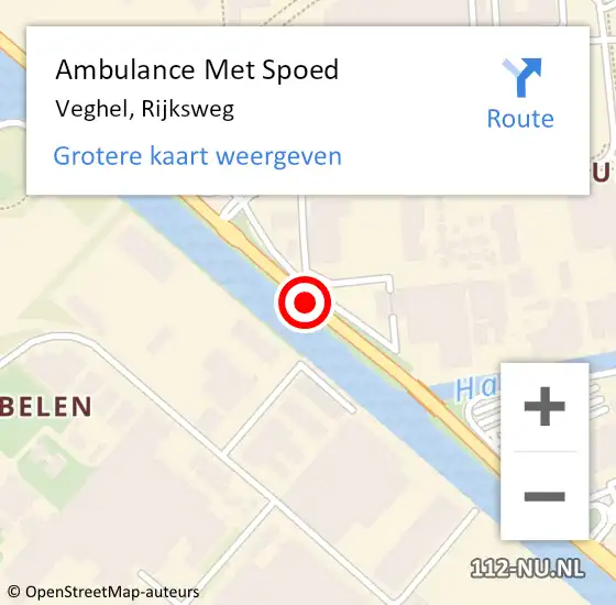 Locatie op kaart van de 112 melding: Ambulance Met Spoed Naar Veghel, Rijksweg op 18 oktober 2017 06:39