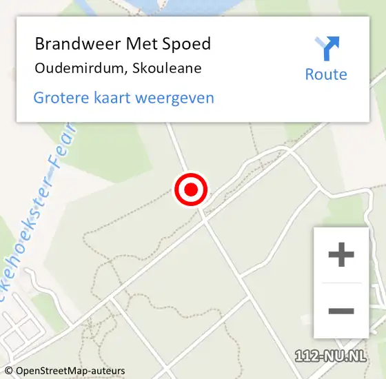 Locatie op kaart van de 112 melding: Brandweer Met Spoed Naar Oudemirdum, Skouleane op 18 oktober 2017 10:28