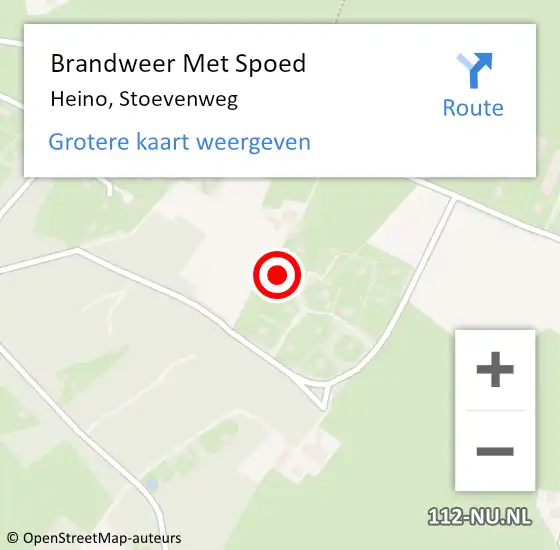 Locatie op kaart van de 112 melding: Brandweer Met Spoed Naar Heino, Stoevenweg op 18 oktober 2017 10:50