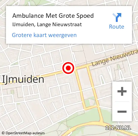 Locatie op kaart van de 112 melding: Ambulance Met Grote Spoed Naar IJmuiden, Lange Nieuwstraat op 18 oktober 2017 10:58