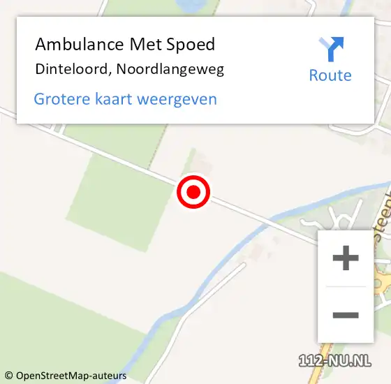 Locatie op kaart van de 112 melding: Ambulance Met Spoed Naar Dinteloord, Noordlangeweg op 18 oktober 2017 11:00