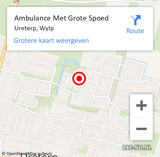 Locatie op kaart van de 112 melding: Ambulance Met Grote Spoed Naar Ureterp, Wylp op 18 oktober 2017 11:16