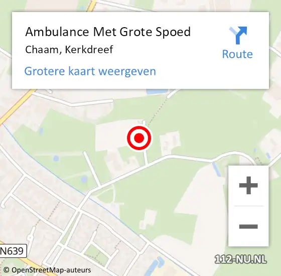 Locatie op kaart van de 112 melding: Ambulance Met Grote Spoed Naar Chaam, Kerkdreef op 18 oktober 2017 11:17