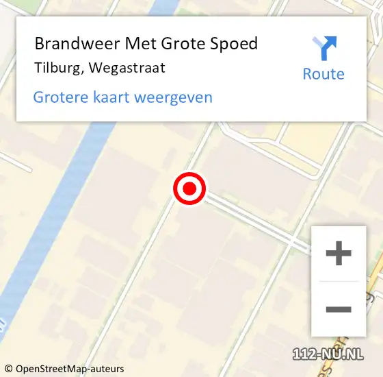 Locatie op kaart van de 112 melding: Brandweer Met Grote Spoed Naar Tilburg, Wegastraat op 18 oktober 2017 11:33