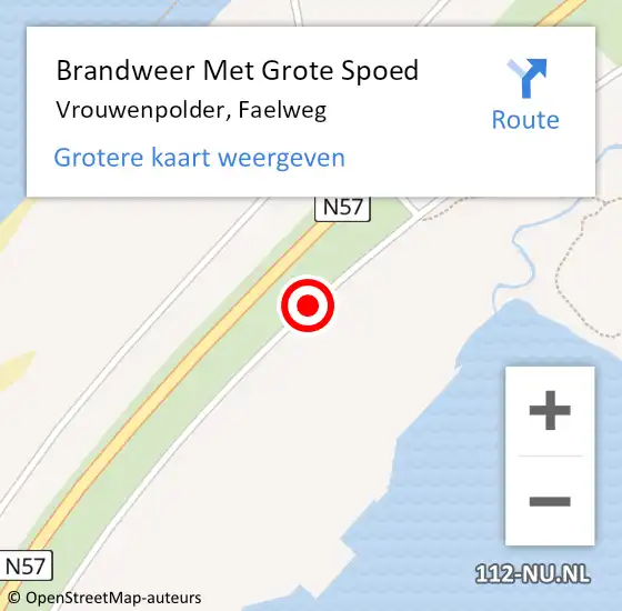 Locatie op kaart van de 112 melding: Brandweer Met Grote Spoed Naar Vrouwenpolder, Faelweg op 18 oktober 2017 13:08