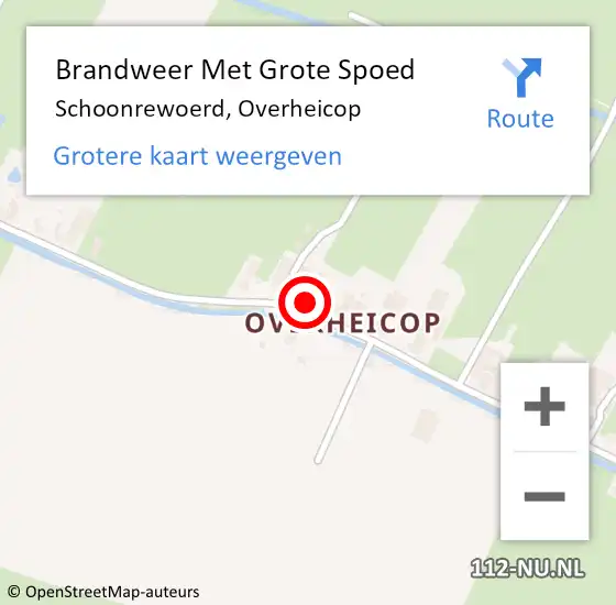 Locatie op kaart van de 112 melding: Brandweer Met Grote Spoed Naar Schoonrewoerd, Overheicop op 4 februari 2014 14:29