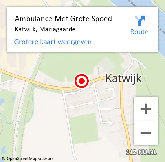 Locatie op kaart van de 112 melding: Ambulance Met Grote Spoed Naar Katwijk, Mariagaarde op 18 oktober 2017 13:42