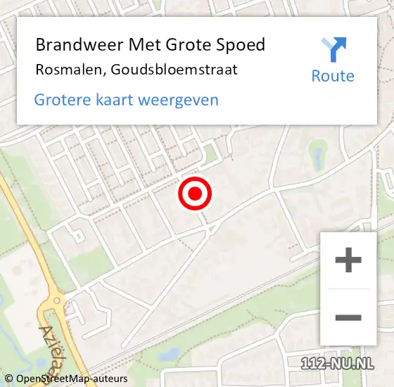 Locatie op kaart van de 112 melding: Brandweer Met Grote Spoed Naar Rosmalen, Goudsbloemstraat op 18 oktober 2017 13:51