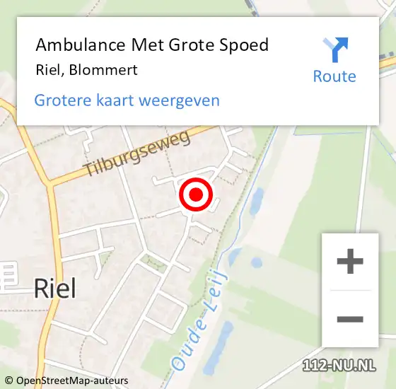 Locatie op kaart van de 112 melding: Ambulance Met Grote Spoed Naar Riel, Blommert op 18 oktober 2017 14:38