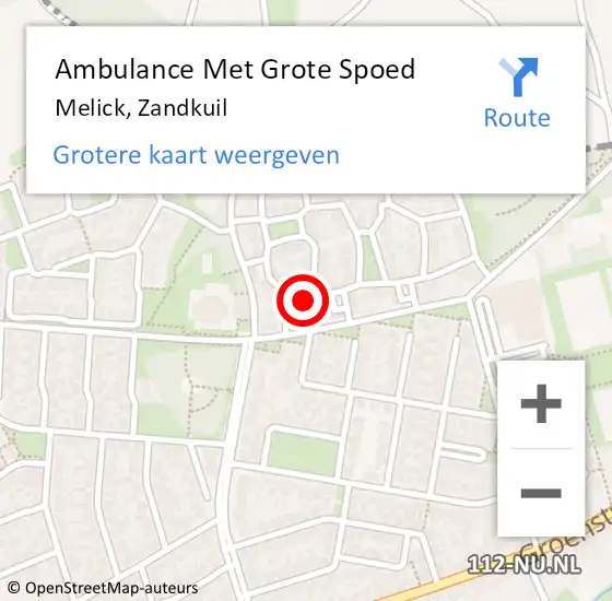 Locatie op kaart van de 112 melding: Ambulance Met Grote Spoed Naar Melick, Zandkuil op 18 oktober 2017 15:31