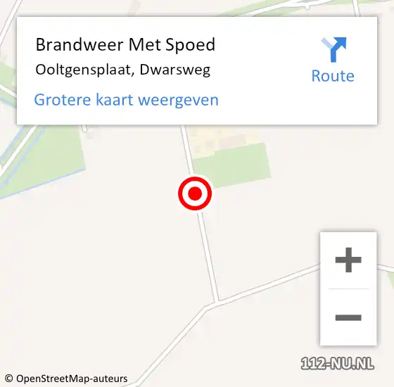 Locatie op kaart van de 112 melding: Brandweer Met Spoed Naar Ooltgensplaat, Dwarsweg op 18 oktober 2017 15:31