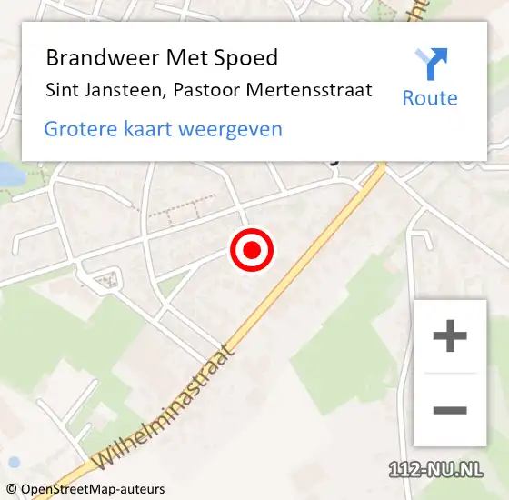 Locatie op kaart van de 112 melding: Brandweer Met Spoed Naar Sint Jansteen, Pastoor Mertensstraat op 18 oktober 2017 15:36