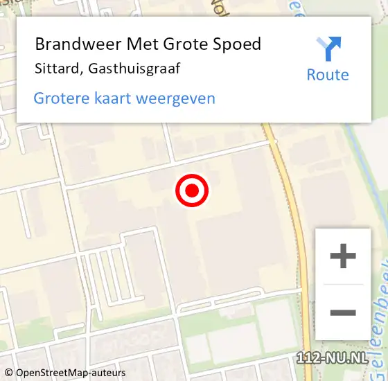 Locatie op kaart van de 112 melding: Brandweer Met Grote Spoed Naar Sittard, Gasthuisgraaf op 18 oktober 2017 15:53