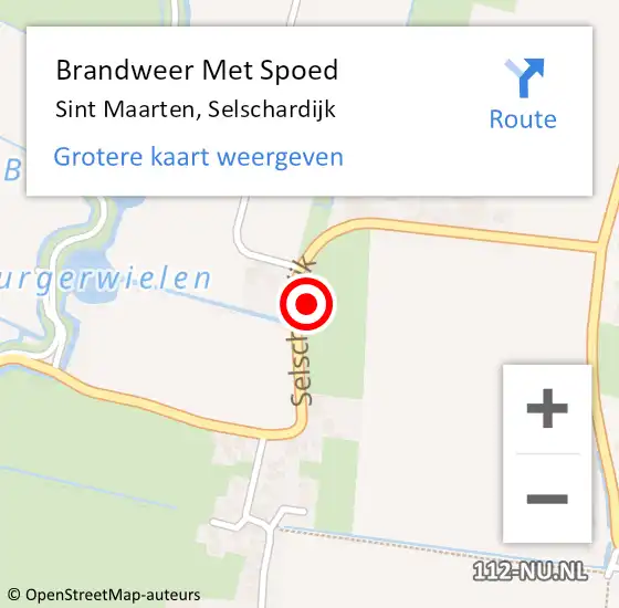 Locatie op kaart van de 112 melding: Brandweer Met Spoed Naar Sint Maarten, Selschardijk op 4 februari 2014 14:48