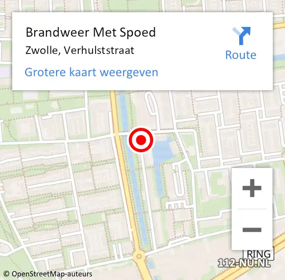 Locatie op kaart van de 112 melding: Brandweer Met Spoed Naar Zwolle, Verhulststraat op 18 oktober 2017 16:50