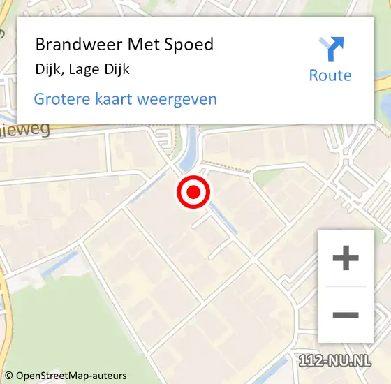 Locatie op kaart van de 112 melding: Brandweer Met Spoed Naar Dijk, Lage Dijk op 18 oktober 2017 17:24