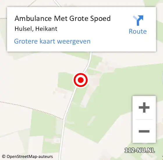 Locatie op kaart van de 112 melding: Ambulance Met Grote Spoed Naar Hulsel, Heikant op 18 oktober 2017 17:38
