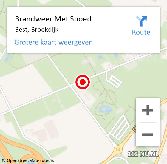 Locatie op kaart van de 112 melding: Brandweer Met Spoed Naar Best, Broekdijk op 18 oktober 2017 17:40