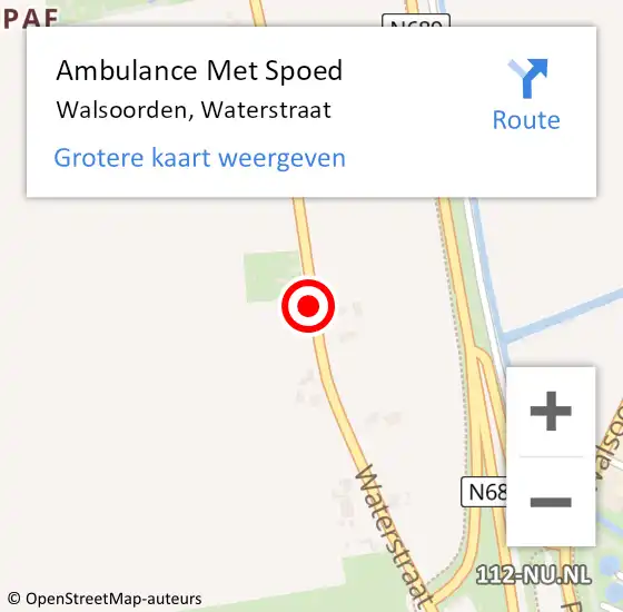 Locatie op kaart van de 112 melding: Ambulance Met Spoed Naar Walsoorden, Waterstraat op 18 oktober 2017 18:30