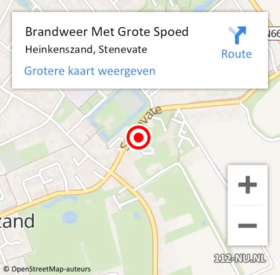 Locatie op kaart van de 112 melding: Brandweer Met Grote Spoed Naar Heinkenszand, Stenevate op 18 oktober 2017 19:30