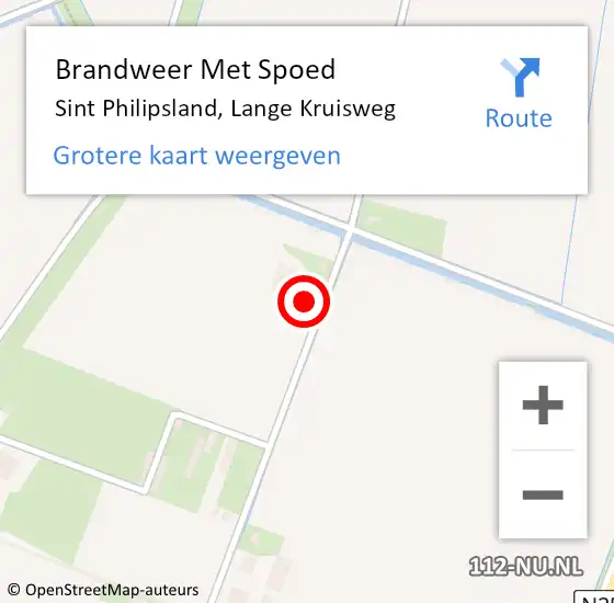 Locatie op kaart van de 112 melding: Brandweer Met Spoed Naar Sint Philipsland, Lange Kruisweg op 18 oktober 2017 19:45