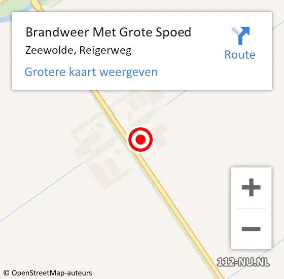 Locatie op kaart van de 112 melding: Brandweer Met Grote Spoed Naar Zeewolde, Reigerweg op 18 oktober 2017 21:02