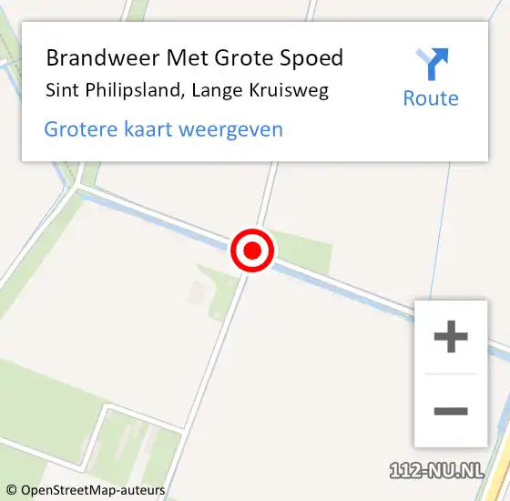 Locatie op kaart van de 112 melding: Brandweer Met Grote Spoed Naar Sint Philipsland, Lange Kruisweg op 18 oktober 2017 21:03