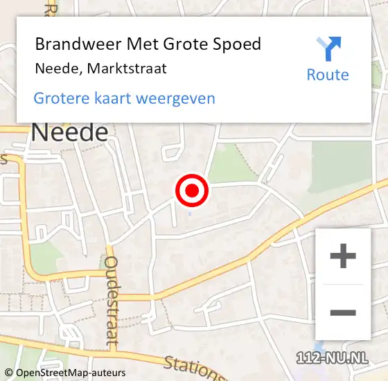 Locatie op kaart van de 112 melding: Brandweer Met Grote Spoed Naar Neede, Marktstraat op 19 oktober 2017 00:28