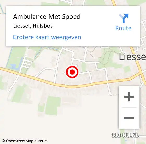 Locatie op kaart van de 112 melding: Ambulance Met Spoed Naar Liessel, Hulsbos op 19 oktober 2017 01:37