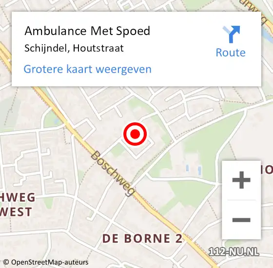 Locatie op kaart van de 112 melding: Ambulance Met Spoed Naar Schijndel, Houtstraat op 19 oktober 2017 03:36