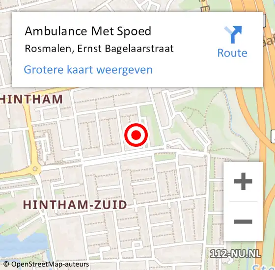 Locatie op kaart van de 112 melding: Ambulance Met Spoed Naar Rosmalen, Ernst Bagelaarstraat op 19 oktober 2017 05:15