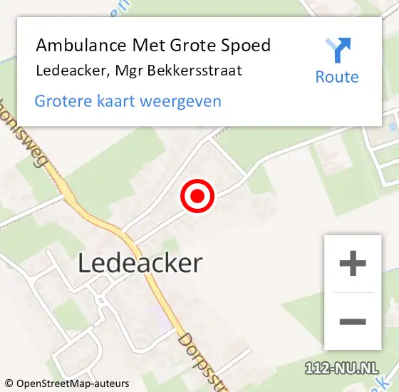 Locatie op kaart van de 112 melding: Ambulance Met Grote Spoed Naar Ledeacker, Mgr Bekkersstraat op 19 oktober 2017 06:14