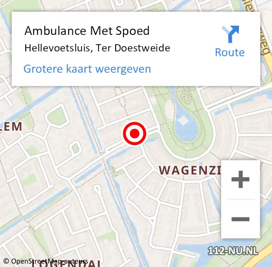 Locatie op kaart van de 112 melding: Ambulance Met Spoed Naar Hellevoetsluis, Ter Doestweide op 19 oktober 2017 08:09