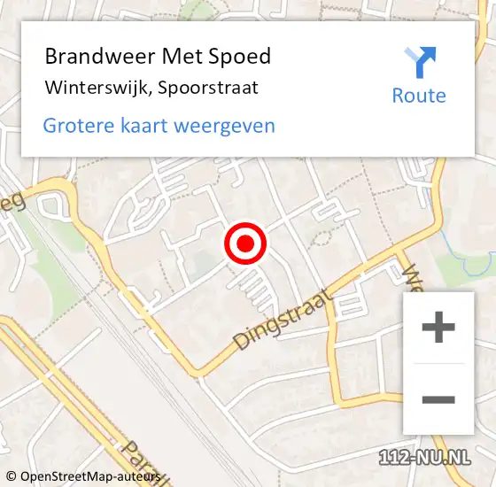 Locatie op kaart van de 112 melding: Brandweer Met Spoed Naar Winterswijk, Spoorstraat op 19 oktober 2017 10:54