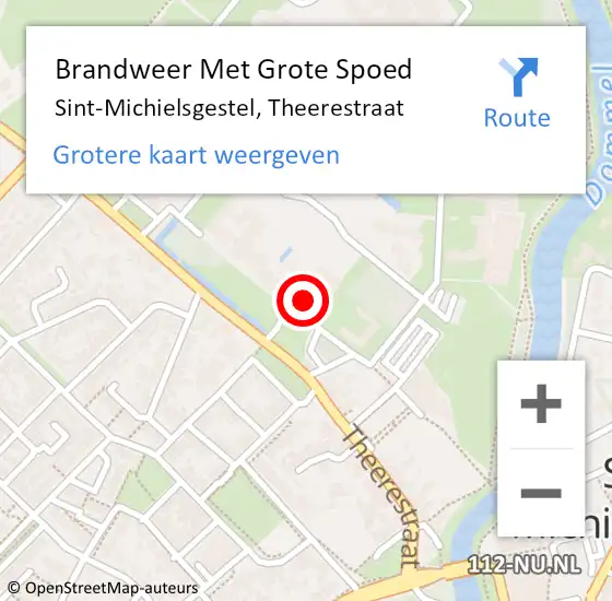 Locatie op kaart van de 112 melding: Brandweer Met Grote Spoed Naar Sint-Michielsgestel, Theerestraat op 19 oktober 2017 12:17