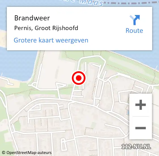 Locatie op kaart van de 112 melding: Brandweer Pernis, Groot Rijshoofd op 19 oktober 2017 13:24