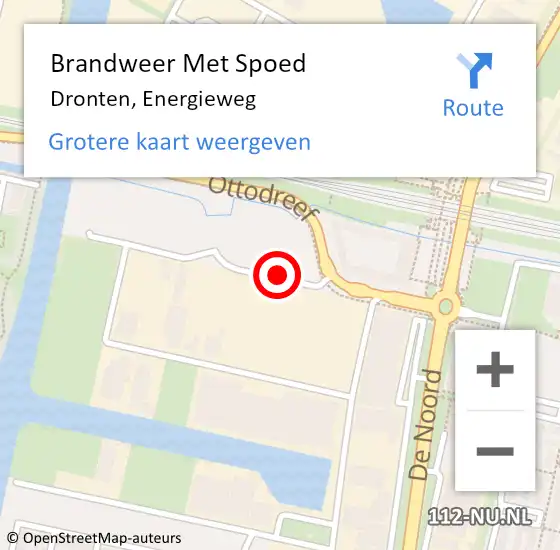 Locatie op kaart van de 112 melding: Brandweer Met Spoed Naar Dronten, Energieweg op 19 oktober 2017 13:25