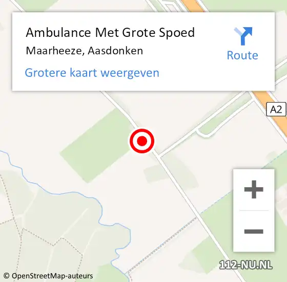 Locatie op kaart van de 112 melding: Ambulance Met Grote Spoed Naar Maarheeze, Aasdonken op 19 oktober 2017 13:41