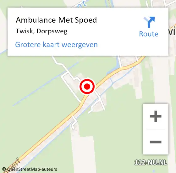 Locatie op kaart van de 112 melding: Ambulance Met Spoed Naar Twisk, Dorpsweg op 19 oktober 2017 14:04