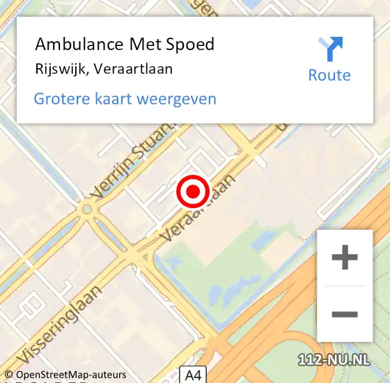 Locatie op kaart van de 112 melding: Ambulance Met Spoed Naar Rijswijk, Veraartlaan op 19 oktober 2017 14:30