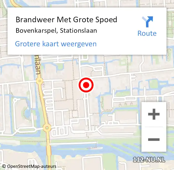 Locatie op kaart van de 112 melding: Brandweer Met Grote Spoed Naar Bovenkarspel, Stationslaan op 19 oktober 2017 14:34