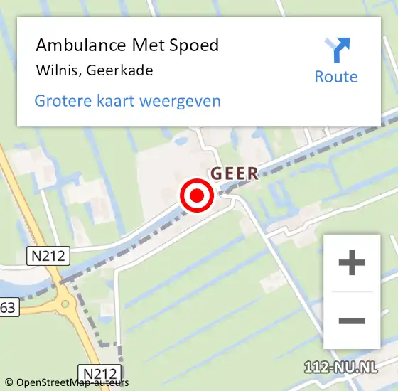 Locatie op kaart van de 112 melding: Ambulance Met Spoed Naar Wilnis, Geerkade op 19 oktober 2017 15:27