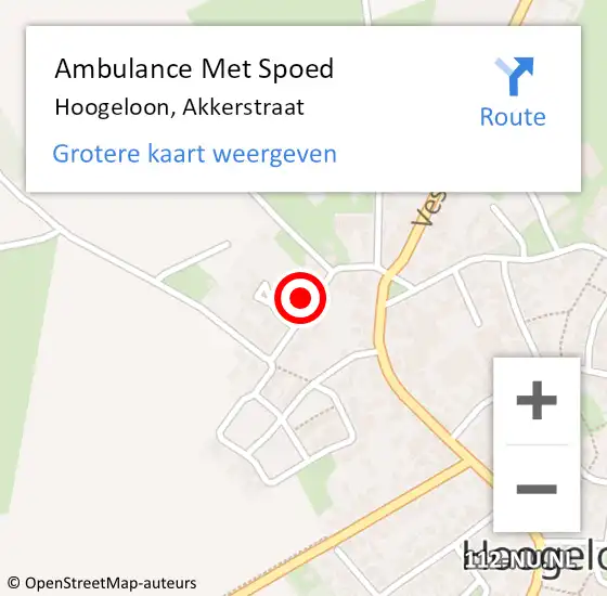 Locatie op kaart van de 112 melding: Ambulance Met Spoed Naar Hoogeloon, Akkerstraat op 19 oktober 2017 15:43