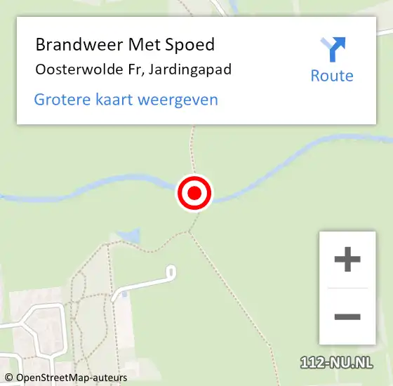 Locatie op kaart van de 112 melding: Brandweer Met Spoed Naar Oosterwolde Fr, Jardingapad op 19 oktober 2017 15:44