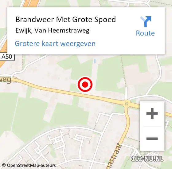 Locatie op kaart van de 112 melding: Brandweer Met Grote Spoed Naar Ewijk, Van Heemstraweg op 19 oktober 2017 16:44