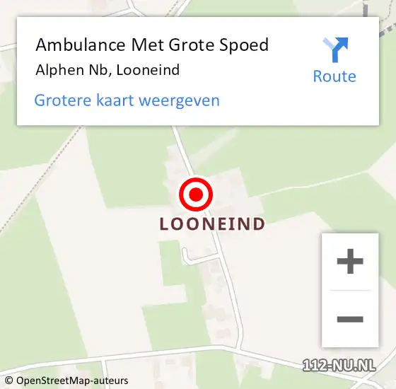 Locatie op kaart van de 112 melding: Ambulance Met Grote Spoed Naar Alphen Nb, Looneind op 19 oktober 2017 17:26