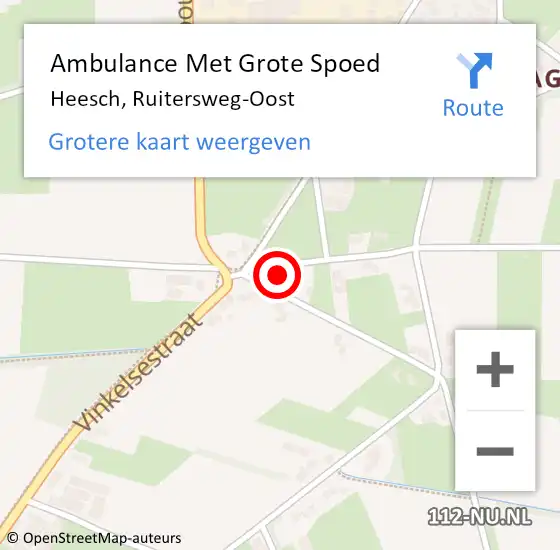 Locatie op kaart van de 112 melding: Ambulance Met Grote Spoed Naar Heesch, Ruitersweg-Oost op 19 oktober 2017 18:10