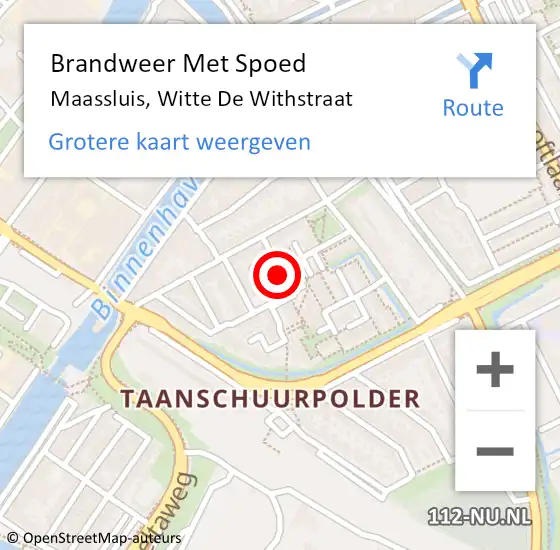Locatie op kaart van de 112 melding: Brandweer Met Spoed Naar Maassluis, Witte De Withstraat op 19 oktober 2017 19:37