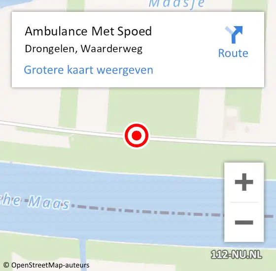 Locatie op kaart van de 112 melding: Ambulance Met Spoed Naar Drongelen, Waarderweg op 19 oktober 2017 20:00