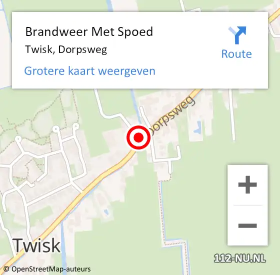 Locatie op kaart van de 112 melding: Brandweer Met Spoed Naar Twisk, Dorpsweg op 20 oktober 2017 01:00